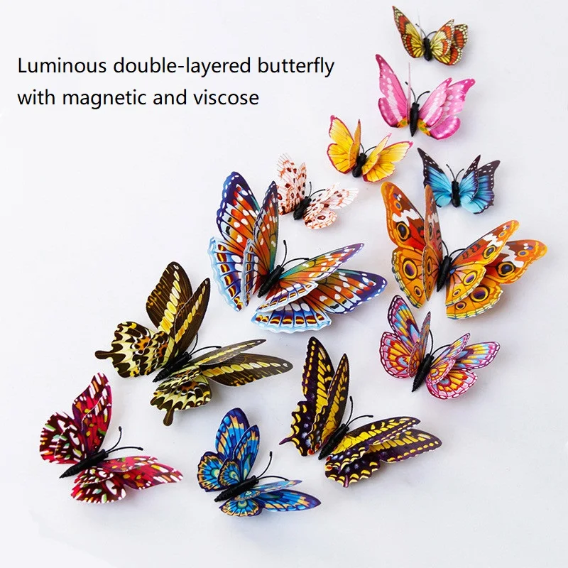 12PCS luminous double layer magnetic butterfly wall stickers interior decoration 3d three-dimensional refrigerator stickers high
12PCS luminous double layer magnetic butterfly wall stickers interior decoration 3d three-dimensional refrigerator stickers high