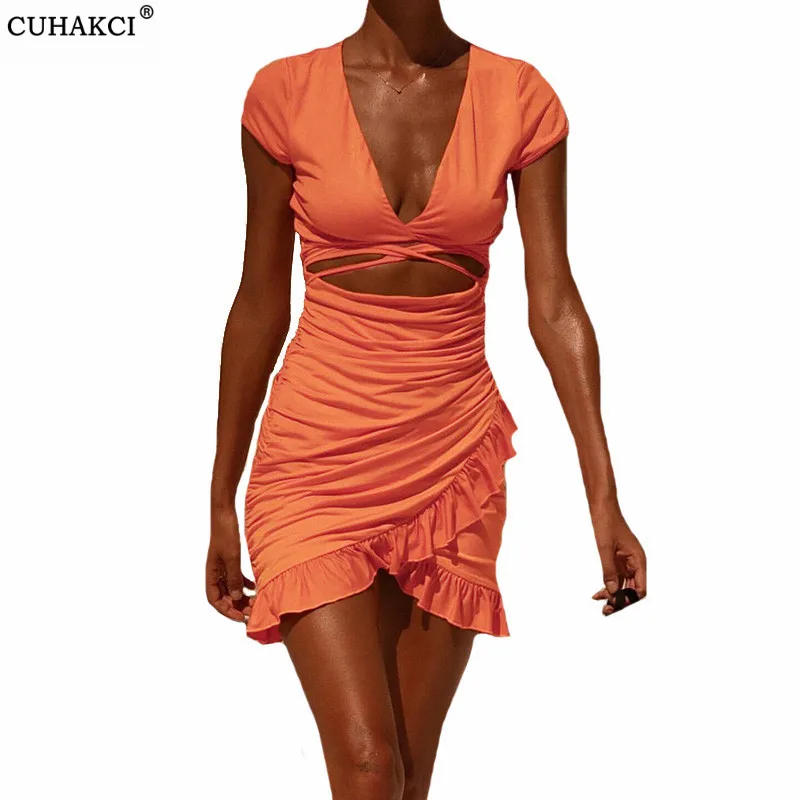 CUHAKCI Fashion Wrap Street Mini Sexy Dress Summer Holiday Hollow Out Ruffles Clubwear Sundress V neck Ruched Women Short Sleeve
CUHAKCI Fashion Wrap Street Mini Sexy Dress Summer Holiday Hollow Out Ruffles Clubwear Sundress V neck Ruched Women Short Sleeve