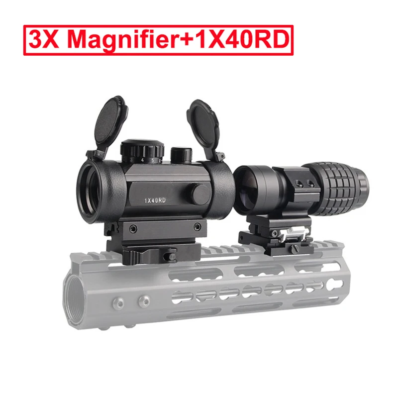 3X Magnifier +1x40 Red Dot Sight Scope QD Optical Rifle Scope Combination Tactical Accessories for Hunting Airsoft Weapons
3X Magnifier +1x40 Red Dot Sight Scope QD Optical Rifle Scope Combination Tactical Accessories for Hunting Airsoft Weapons