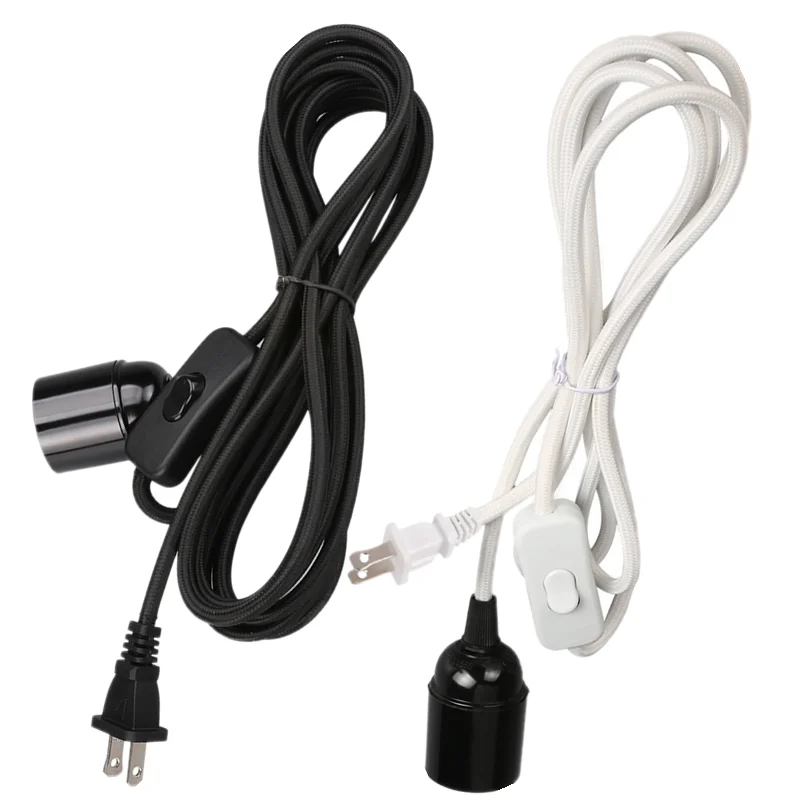 E27 Lamp Bases With 3.5/4.5/6M Power Cord Cable US plug With Switch Wire For Pendant LED Bulb e27 Hanglamp Suspension Socket
E27 Lamp Bases With 3.5/4.5/6M Power Cord Cable US plug With Switch Wire For Pendant LED Bulb e27 Hanglamp Suspension Socket