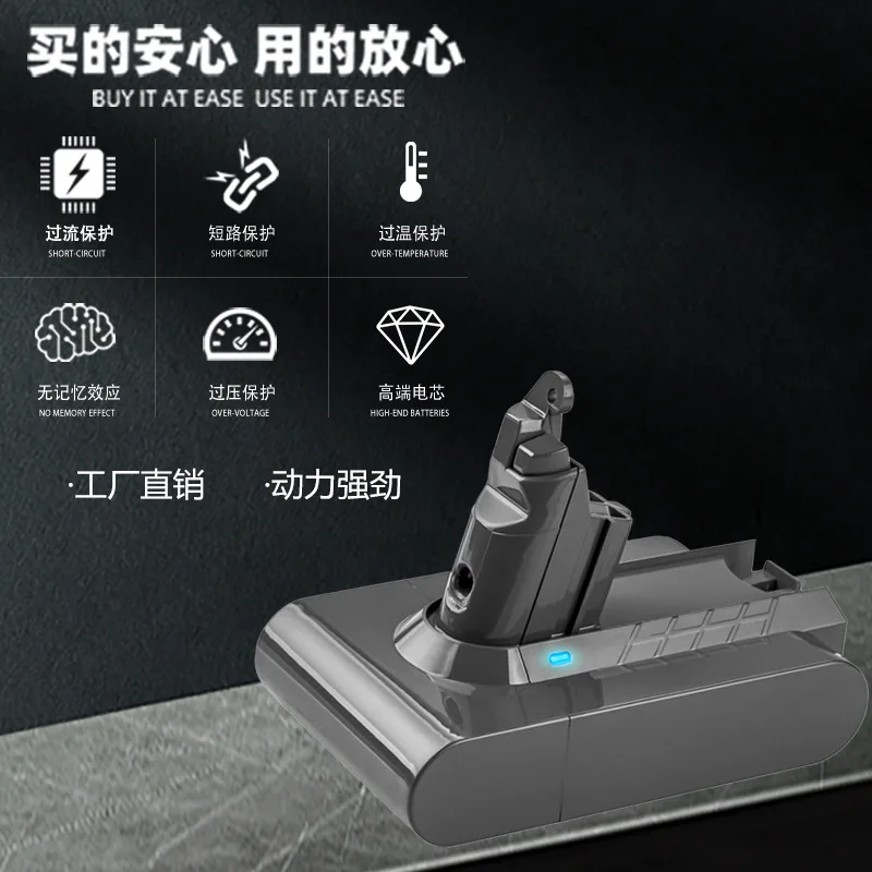 High quality vacuum cleaner battery 21.6V 4000MAH/1500MAH Li-ion sweeper cell for Dyson V6 DC65 DC59 sweepers power source
High quality vacuum cleaner battery 21.6V 4000MAH/1500MAH Li-ion sweeper cell for Dyson V6 DC65 DC59 sweepers power source