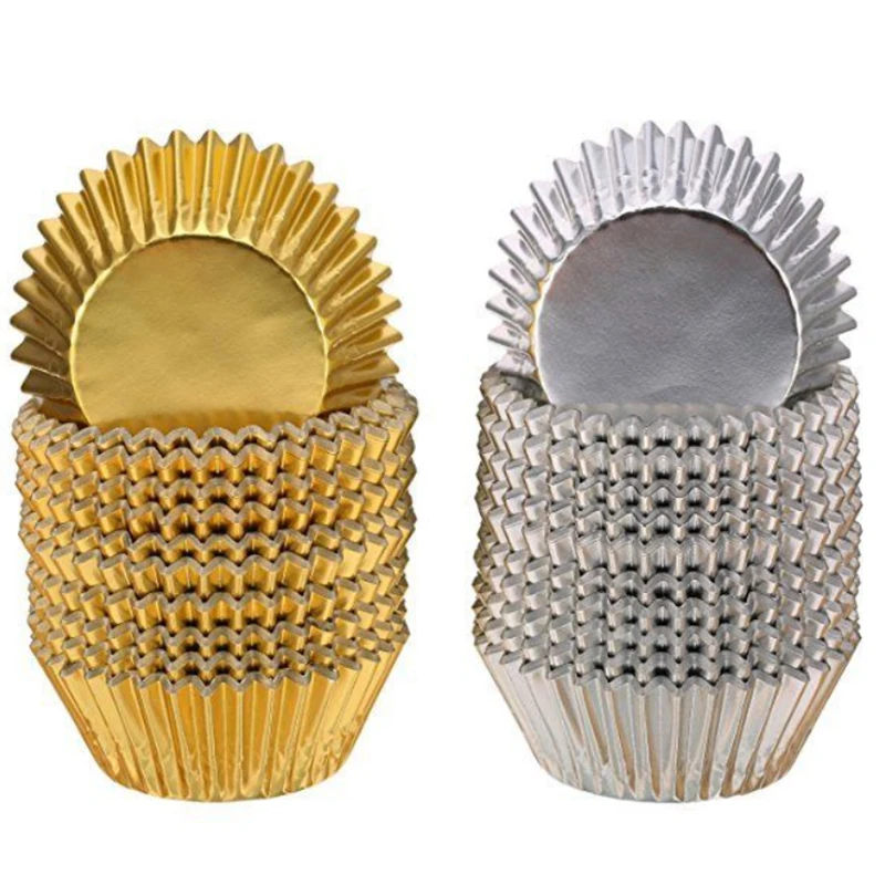 100Pcs Aluminum Foil Paper Cupcake Liners Baking Paper Cup Black Tulip Pure Color Baking Muffin Cup Cake Wrappers Case Holder
100Pcs Aluminum Foil Paper Cupcake Liners Baking Paper Cup Black Tulip Pure Color Baking Muffin Cup Cake Wrappers Case Holder