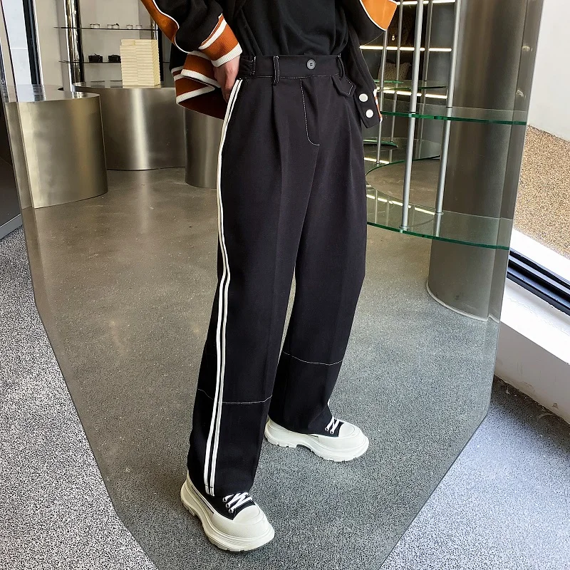 Autumn Winter New Men Pants Contrast Side Striped High Waist Elastic Fashion Pants Man Streetwear Black Casual Straight Trousers
Autumn Winter New Men Pants Contrast Side Striped High Waist Elastic Fashion Pants Man Streetwear Black Casual Straight Trousers