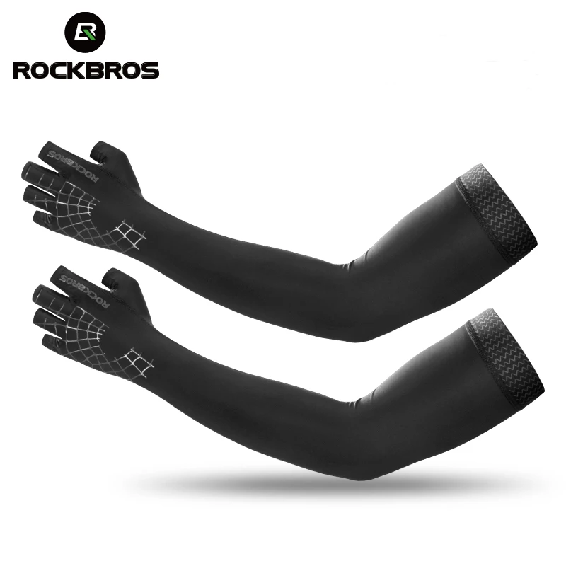 Спортивные полуперчатки ROCKBROS дышащие эластичные рукава 2 в 1 для бега пешего