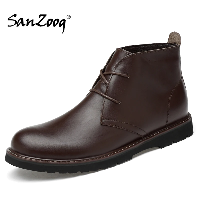 Winter Genuine Leather Men Boots Short Plush Keep Warm Round Toe Lace Up Men's Ankle Boots High Quality
Winter Genuine Leather Men Boots Short Plush Keep Warm Round Toe Lace Up Men's Ankle Boots High Quality
