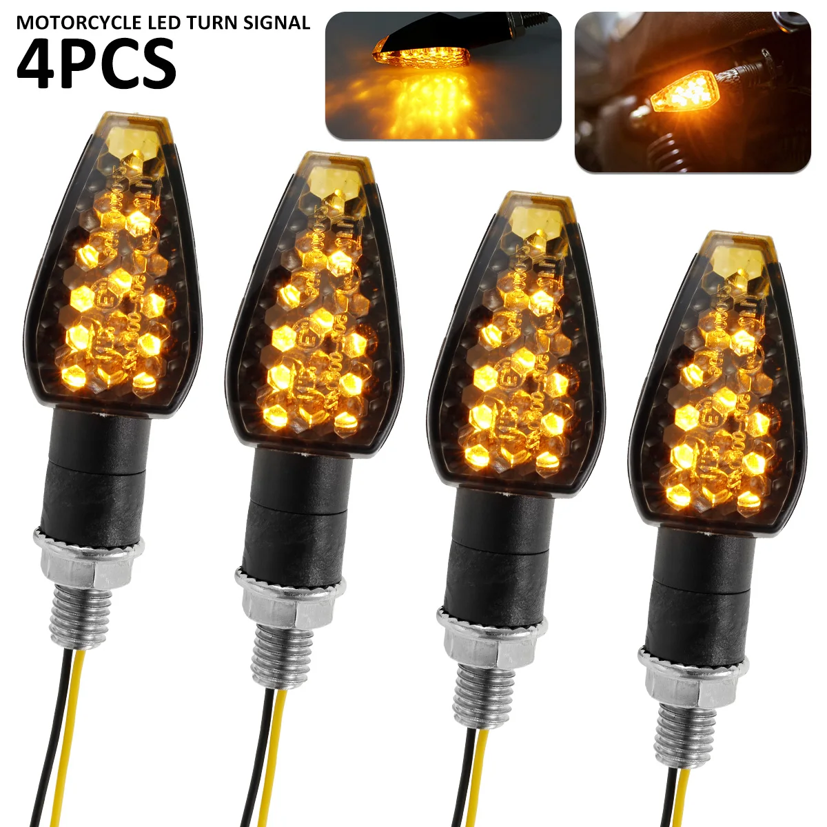 4Pcs Motorcycle Turn Light Universal Turn Signal Light 14LEDs Motorcycles Signal Light Amber Light Motorcycle Indicator Lamp
4Pcs Motorcycle Turn Light Universal Turn Signal Light 14LEDs Motorcycles Signal Light Amber Light Motorcycle Indicator Lamp