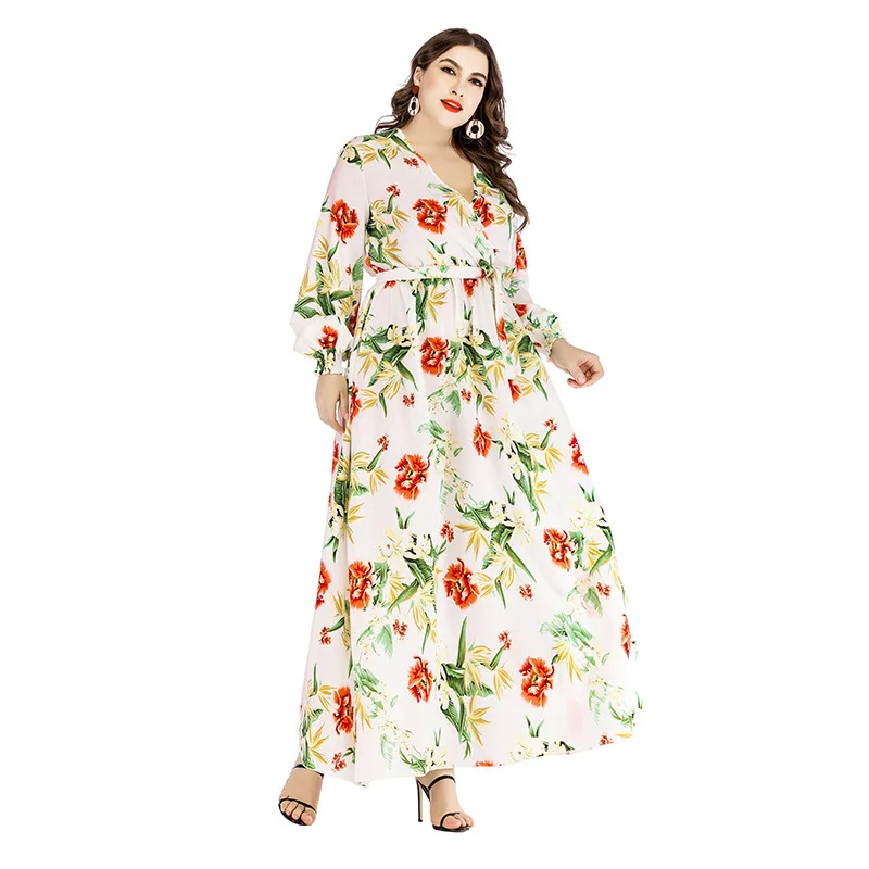 4XL 5XL 6XL Oversized Dress Women Clothing Creative Floral Print Lantern Sleeve V-neck Fashion Long Maxi Dresses TA1883
4XL 5XL 6XL Oversized Dress Women Clothing Creative Floral Print Lantern Sleeve V-neck Fashion Long Maxi Dresses TA1883