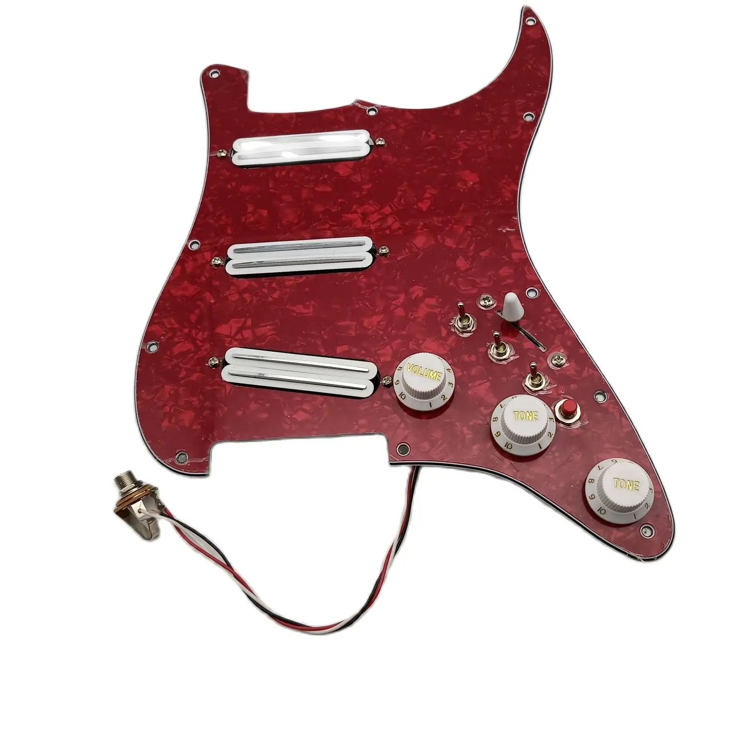 Upgrade Prewired Guitar Pickguard SSS White MINI Humbucker Pickups High Output DCR 3 Switch 20 Tones More
Upgrade Prewired Guitar Pickguard SSS White MINI Humbucker Pickups High Output DCR 3 Switch 20 Tones More