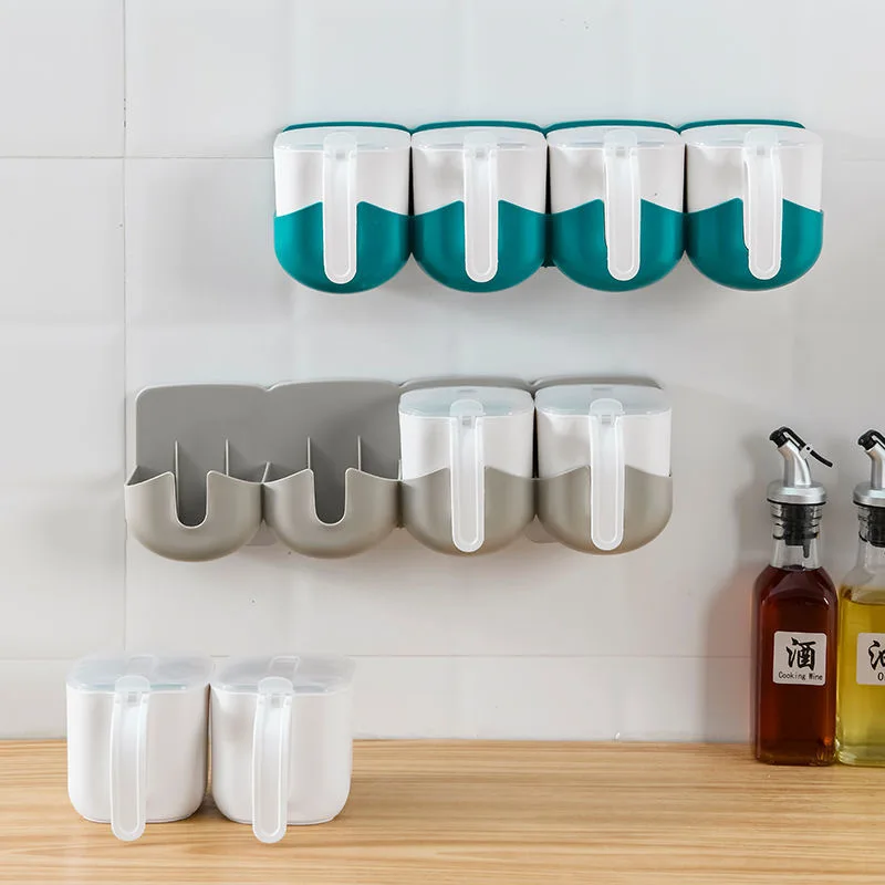 Wall-mounted Seasoning Storage Box Salt Container Jar with Spoon Kitchen Spice Storage Container Kitchen Accessories
Wall-mounted Seasoning Storage Box Salt Container Jar with Spoon Kitchen Spice Storage Container Kitchen Accessories