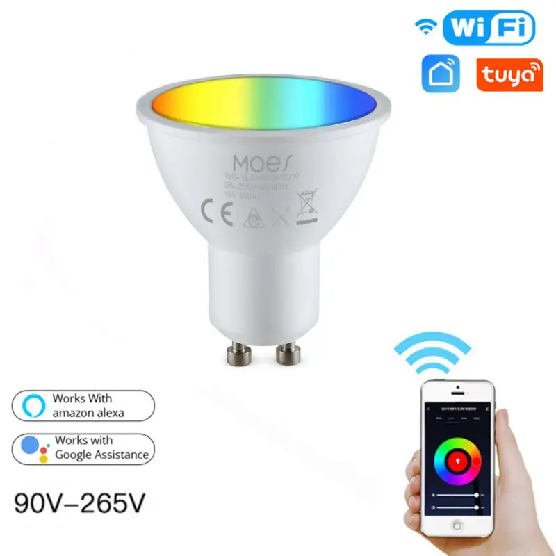Tuya GU10 WiFi Smart Light LED Bulbs RGBCW 5W Dimmable Lamps Smart Life Remote Contro Work With Alexa Google Home Smart Bulbs
Tuya GU10 WiFi Smart Light LED Bulbs RGBCW 5W Dimmable Lamps Smart Life Remote Contro Work With Alexa Google Home Smart Bulbs
