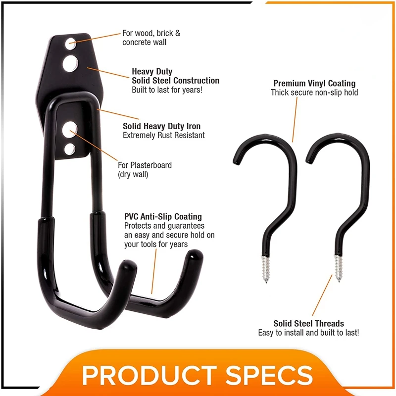 10 Pcs Garage Storage Hooks with Bike Hooks for Garage Organization Utility Heavy Duty Hooks for Organizing Power Tools
10 Pcs Garage Storage Hooks with Bike Hooks for Garage Organization Utility Heavy Duty Hooks for Organizing Power Tools