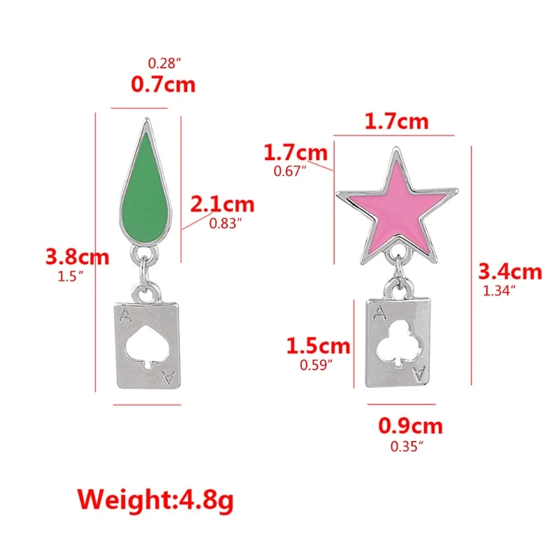 A2UA Hisoka Cosplay Earrings Anime Stars Teardrop Poker Design Drop Earrings For Women Men Fashion Jewelry
A2UA Hisoka Cosplay Earrings Anime Stars Teardrop Poker Design Drop Earrings For Women Men Fashion Jewelry