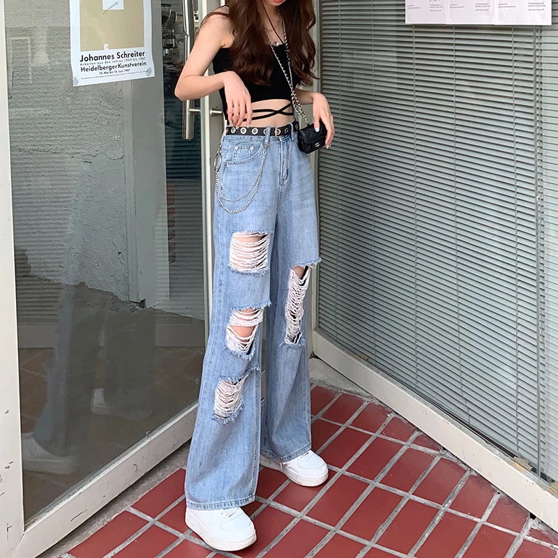 S-XL 2021 Summer korean style women Hole denim Pants high waist jeans women Wide Leg Ripped long Trousers Female(78688)
S-XL 2021 Summer korean style women Hole denim Pants high waist jeans women Wide Leg Ripped long Trousers Female(78688)