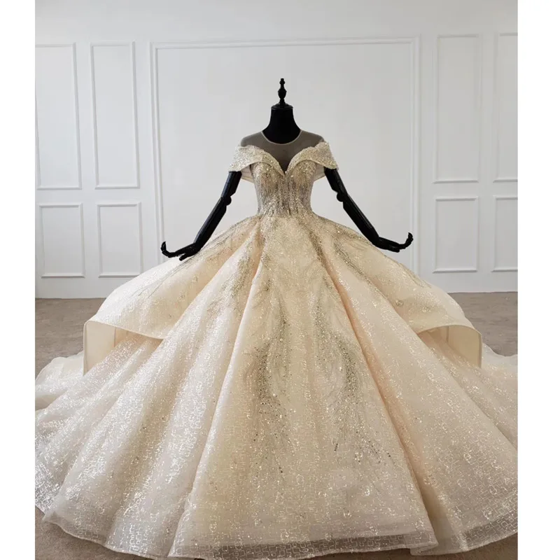 BGW HT4821 Wedding Dress Capped Sleeve O-neck Short Sleeve Sequin Lace Up Luxury Wedding Dresses 2020 Vestidos De Noiva New
BGW HT4821 Wedding Dress Capped Sleeve O-neck Short Sleeve Sequin Lace Up Luxury Wedding Dresses 2020 Vestidos De Noiva New
