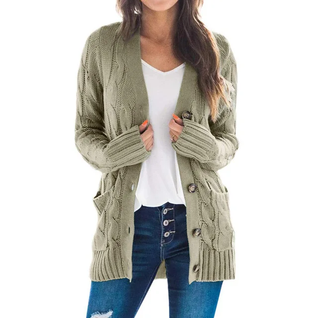 New Style for Autumn and Winter Cardigan Sweater Women's V-neck Single-Breasted Long-Sleeve Knitwear Jacket
New Style for Autumn and Winter Cardigan Sweater Women's V-neck Single-Breasted Long-Sleeve Knitwear Jacket