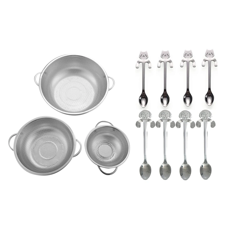 Three-Part Sieve, Microporous Stainless Steel Net (16/22/28 Cm Diameter) & 4 Pcs Dog Spoon And 4Pcs Cat Spoon
Three-Part Sieve, Microporous Stainless Steel Net (16/22/28 Cm Diameter) & 4 Pcs Dog Spoon And 4Pcs Cat Spoon