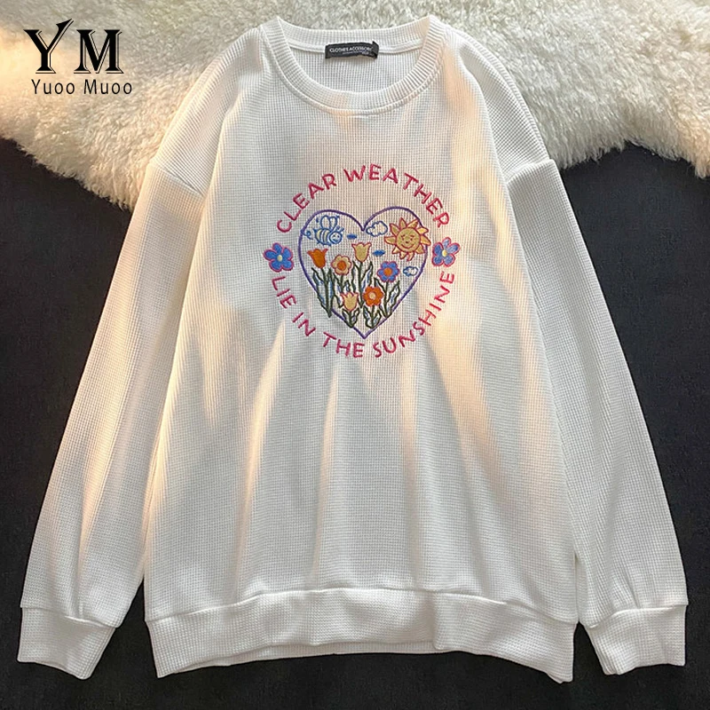 YuooMuoo Women Hoodies Casual O-neck Long Sleeve Pullover Sweatshirt Korean Fashion Embroidery Ladies Tops Streetwear
YuooMuoo Women Hoodies Casual O-neck Long Sleeve Pullover Sweatshirt Korean Fashion Embroidery Ladies Tops Streetwear