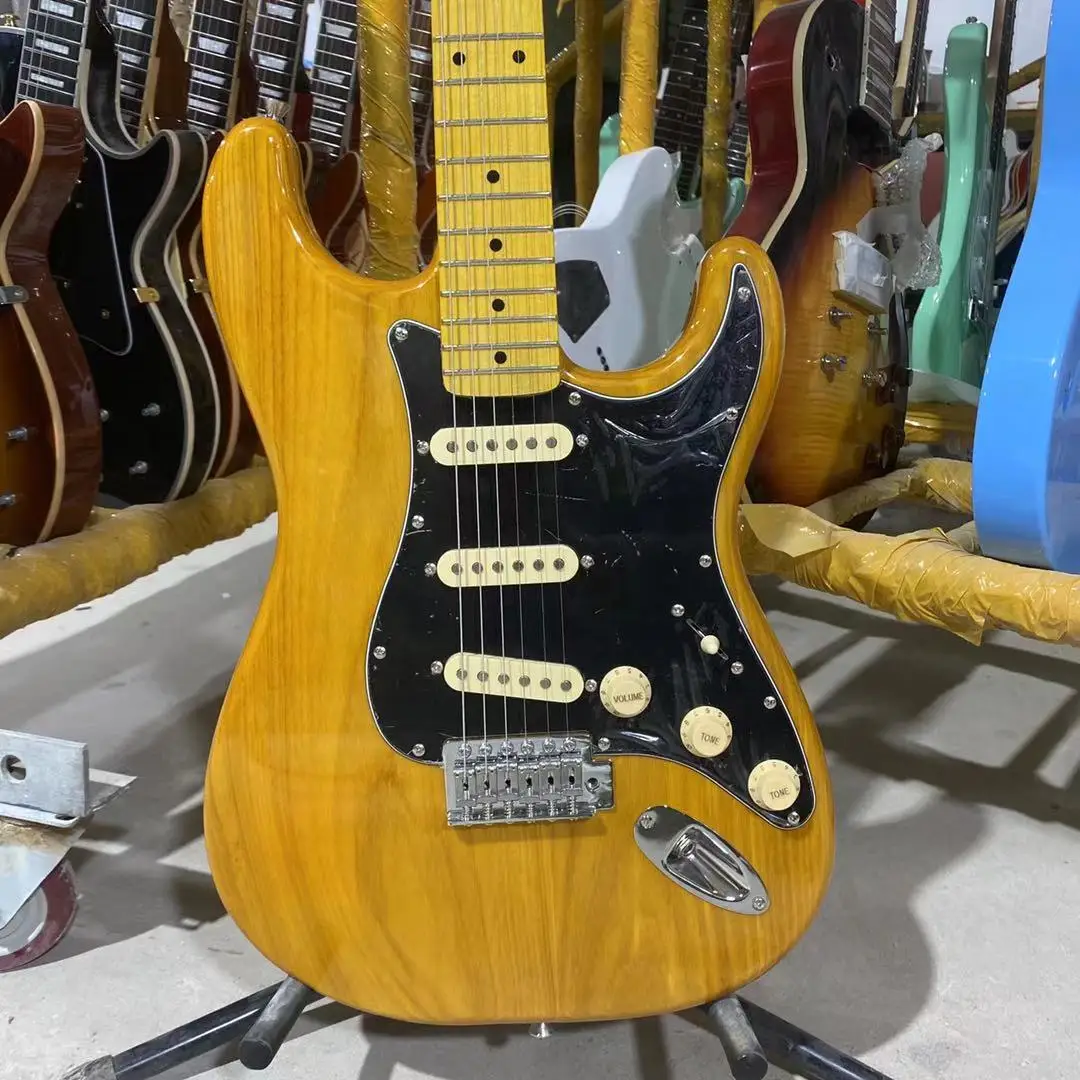 ST Electric Guitar ASH Body Maple Fingerboard Transparent Yellow Color Chrome Hardware High Quality Guitarra Free Shipping
ST Electric Guitar ASH Body Maple Fingerboard Transparent Yellow Color Chrome Hardware High Quality Guitarra Free Shipping