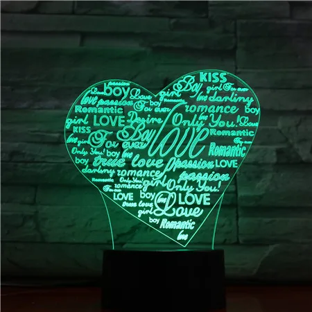 Love Heart Pattern 3d Illusion Night Lamp Color Changing Nightlight for Home Decoration App Control Unique Gift for Kids Lovers
Love Heart Pattern 3d Illusion Night Lamp Color Changing Nightlight for Home Decoration App Control Unique Gift for Kids Lovers