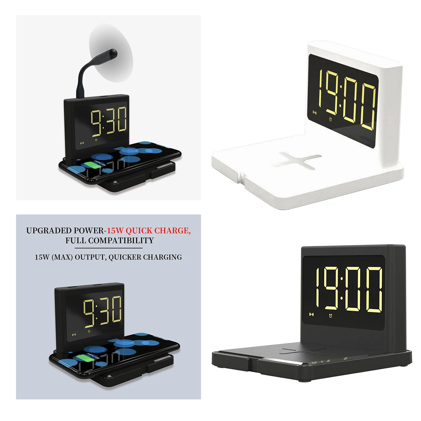 Compact Alarm Clock W/ Wireless Charger Charging Pad Station for Android
Compact Alarm Clock W/ Wireless Charger Charging Pad Station for Android