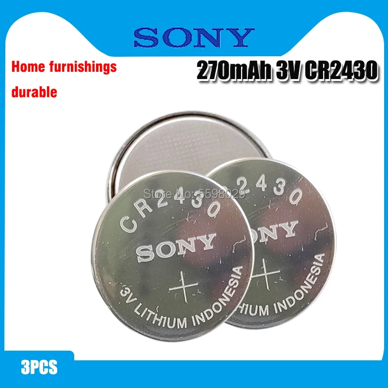 3PCS/lot Original SONY CR2430 Button Cell Battery 3V Lithium Batteries CR 2430 for Watch Remote Toy Computer Calculator Control
3PCS/lot Original SONY CR2430 Button Cell Battery 3V Lithium Batteries CR 2430 for Watch Remote Toy Computer Calculator Control