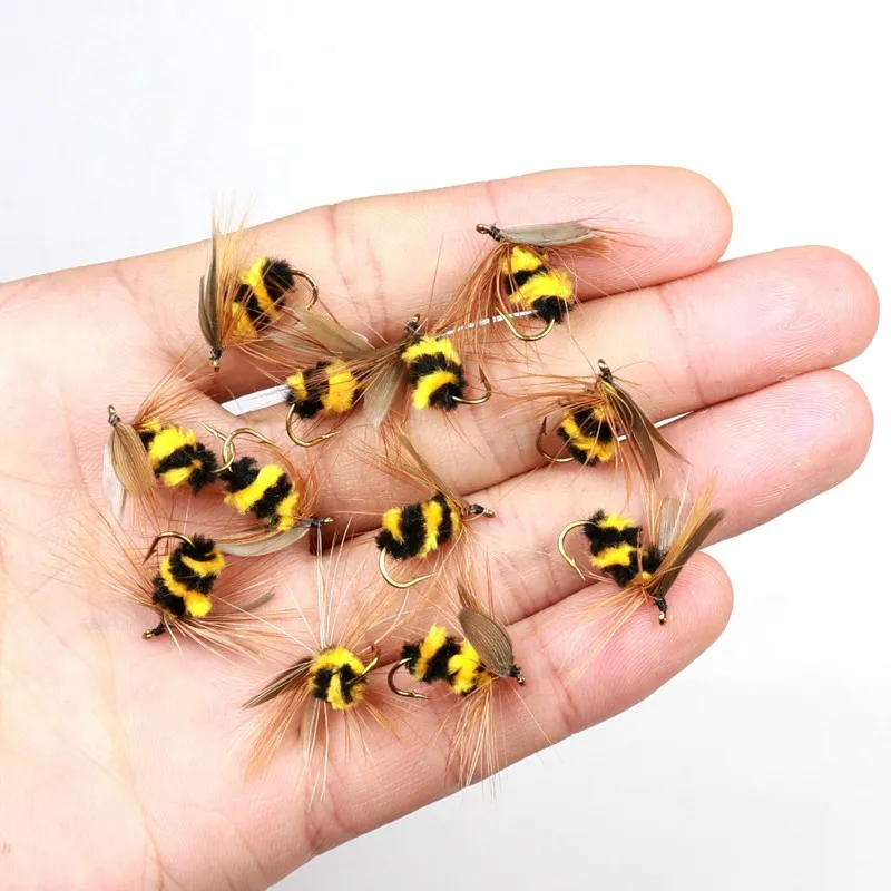 10 pieces/set fishing artificial insect bait bumblebee fly trout fishing bait bionic bee bait fly fishing bait handmade
10 pieces/set fishing artificial insect bait bumblebee fly trout fishing bait bionic bee bait fly fishing bait handmade