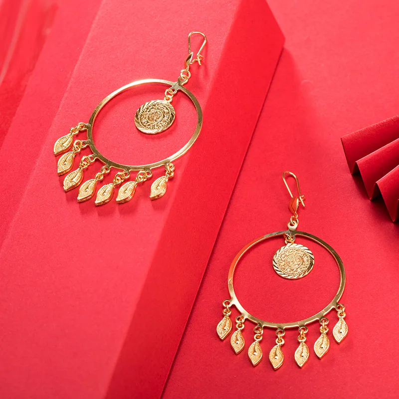 Dubai Gold Color Earrings 24K For Women Wedding Jewelry Women's Earrings For Girls Bridal Wife Gifts African Dubai French
Dubai Gold Color Earrings 24K For Women Wedding Jewelry Women's Earrings For Girls Bridal Wife Gifts African Dubai French