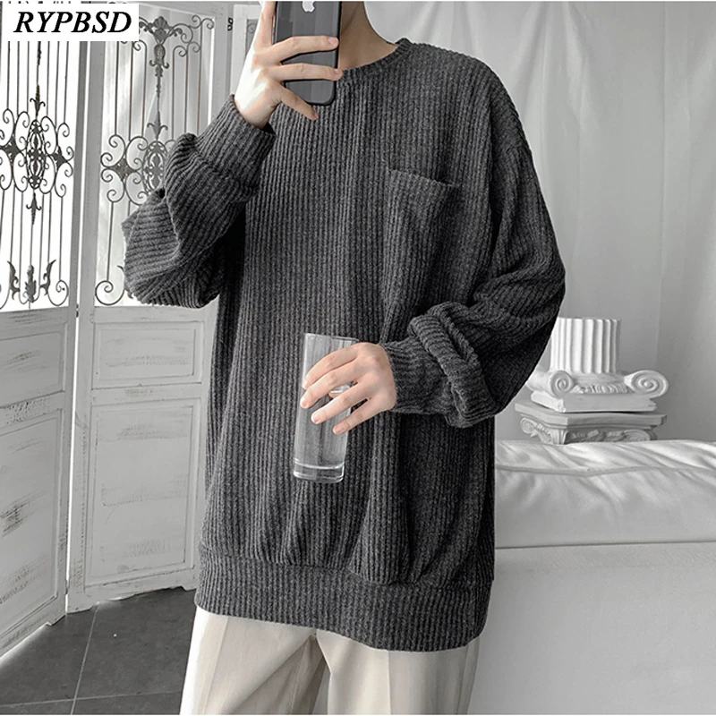 Men Pullover Knitted Sweater Oversize Loose Korean Fashion Long Sleeve O-neck Casual Sweater Cashmere Men 2019 New Autumn Tops 
Men Pullover Knitted Sweater Oversize Loose Korean Fashion Long Sleeve O-neck Casual Sweater Cashmere Men 2019 New Autumn Tops
