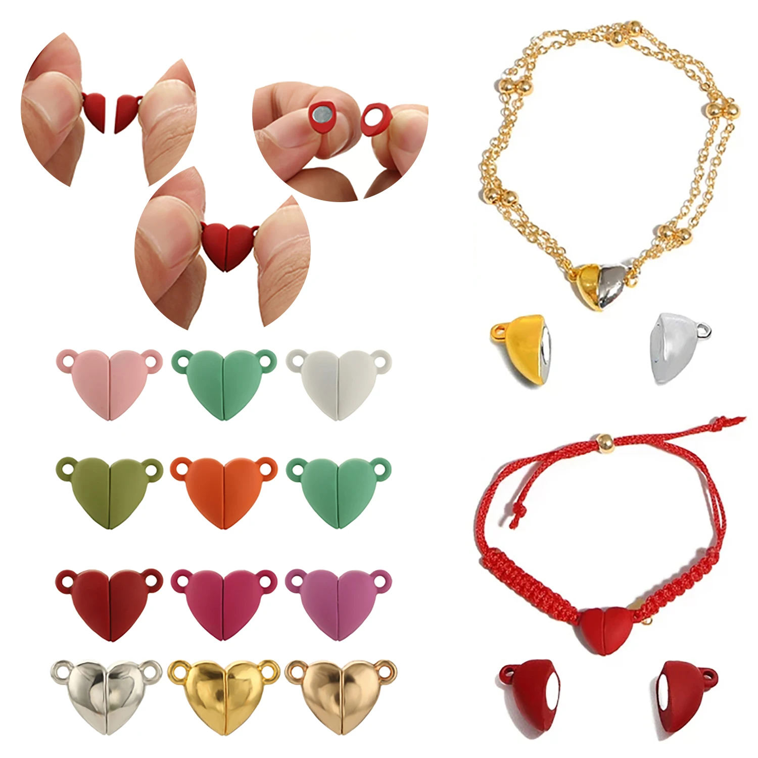 Heart Shape Strong Magnetic Clasps For Leather Cord Bracelets Necklaces Magnet End Clasp Connector DIY Couple Jewelry Finding
Heart Shape Strong Magnetic Clasps For Leather Cord Bracelets Necklaces Magnet End Clasp Connector DIY Couple Jewelry Finding