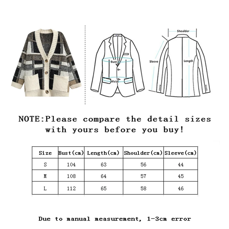 Sllsky Knitted Plaid Women Sweater Cardigans 2020 Autumn Fashion New Casual Loose Sweater Vintage Soft Buttons Sweater Coat
Sllsky Knitted Plaid Women Sweater Cardigans 2020 Autumn Fashion New Casual Loose Sweater Vintage Soft Buttons Sweater Coat
