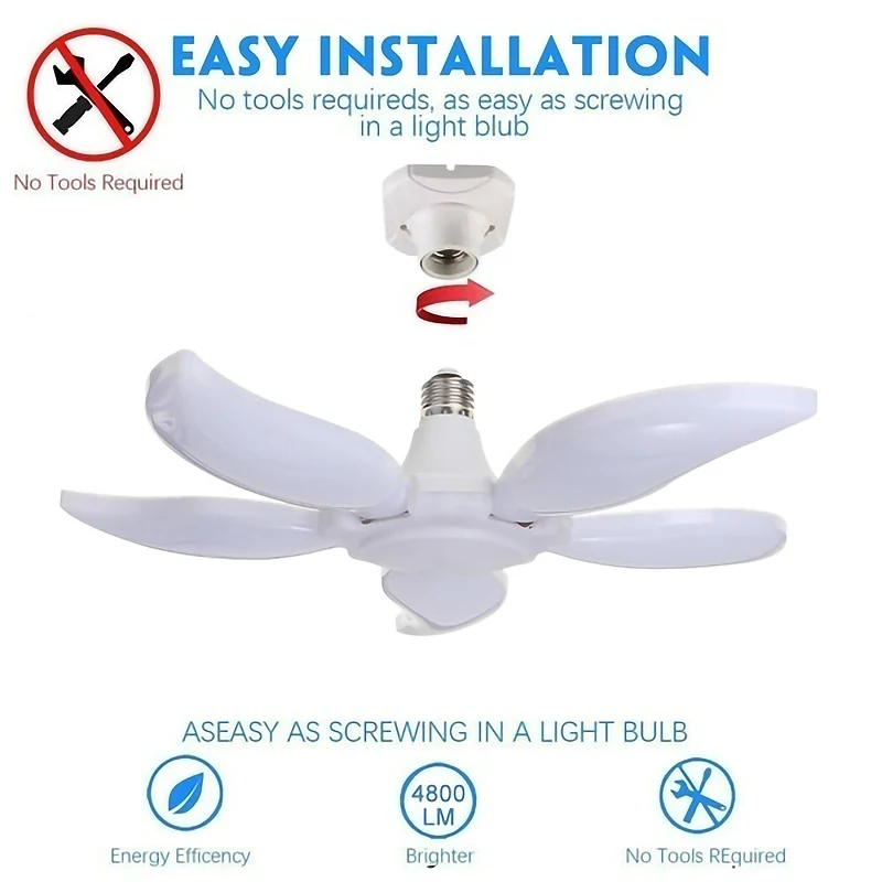 E27 LED Foldable Fan Blade Bulb 4800LM Adjustable 220V 110VDeformable Ceiling Fan folding Lighting bulb Home led
E27 LED Foldable Fan Blade Bulb 4800LM Adjustable 220V 110VDeformable Ceiling Fan folding Lighting bulb Home led