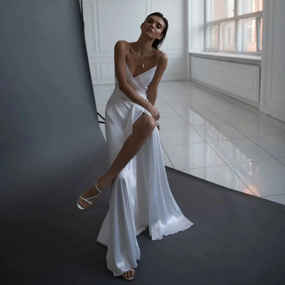 Beach Wedding Dresses A-line Spaghetti Straps Chiffon Backless Dubai Arabic Wedding Gown Bridal Dress Vestido De Noiva
Beach Wedding Dresses A-line Spaghetti Straps Chiffon Backless Dubai Arabic Wedding Gown Bridal Dress Vestido De Noiva