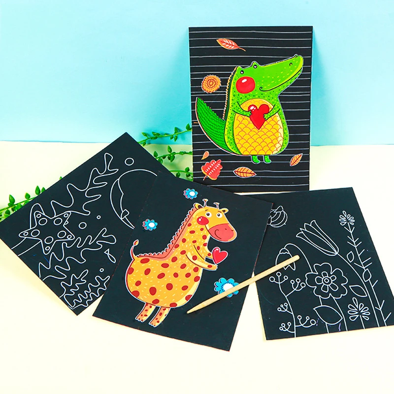 6Pcs Magic Colorful Drawing Board Paper Cartoon Animal Painting Scraping Children Learning Education Painting Doodle Scratch Toy
6Pcs Magic Colorful Drawing Board Paper Cartoon Animal Painting Scraping Children Learning Education Painting Doodle Scratch Toy