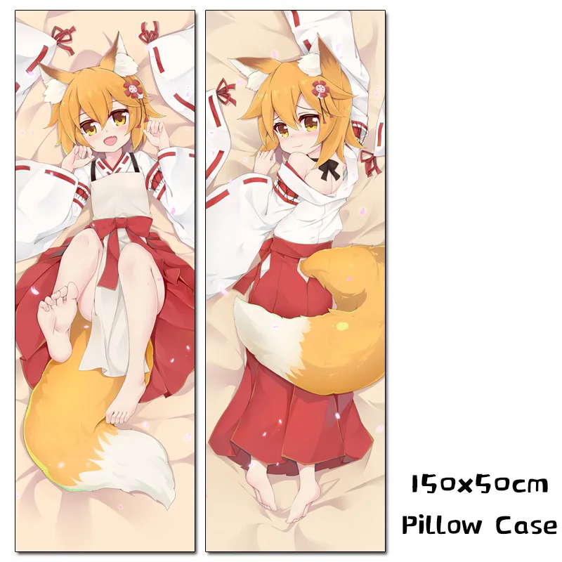Аниме Sewayaki Kitsune no Senko san Shiro Dakimakura длинная подушка для объятий чехол 150 см Косплей