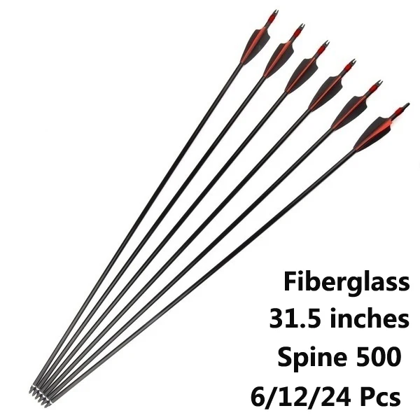 31.5 inches Fiberglass Arrows Spine 500 Diameter 7.8 mm 6/12/24 Pcs Explosion-proof for Compound Bow Archery Shooting
31.5 inches Fiberglass Arrows Spine 500 Diameter 7.8 mm 6/12/24 Pcs Explosion-proof for Compound Bow Archery Shooting