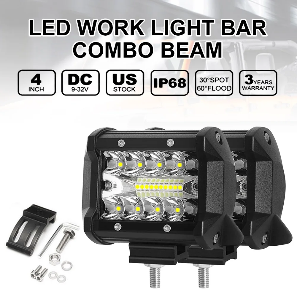 4-inch LED Light Bar Square Flood Light 60W Off Road Lights Fog Light Driving LED Work Light Waterproof for Boat Tractor Truck
4-inch LED Light Bar Square Flood Light 60W Off Road Lights Fog Light Driving LED Work Light Waterproof for Boat Tractor Truck