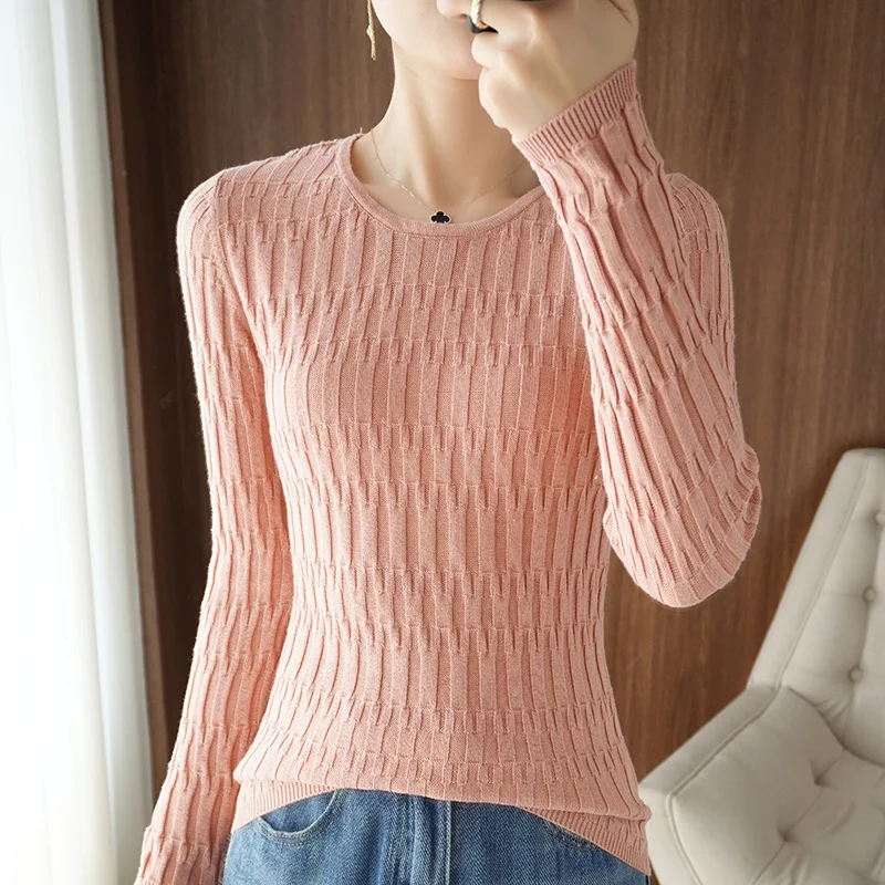 Autumn Winter New Bamboo Joint Round Neck Cotton Pullover Knitting Sweater Women Concise All-Match Slim Bottoming Top Light Soft
Autumn Winter New Bamboo Joint Round Neck Cotton Pullover Knitting Sweater Women Concise All-Match Slim Bottoming Top Light Soft