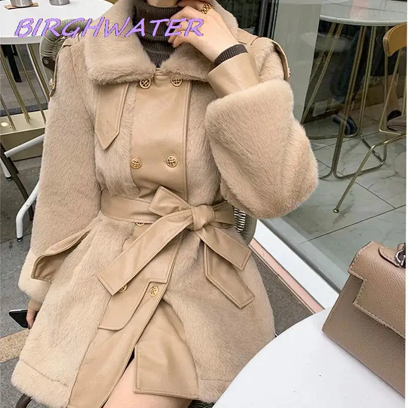 Women Stitching Woolen Coat Autumn And Winter New Retro Casual Jackets Korean Loose long-sleeved lace-up Waist Temperament Coat
Women Stitching Woolen Coat Autumn And Winter New Retro Casual Jackets Korean Loose long-sleeved lace-up Waist Temperament Coat