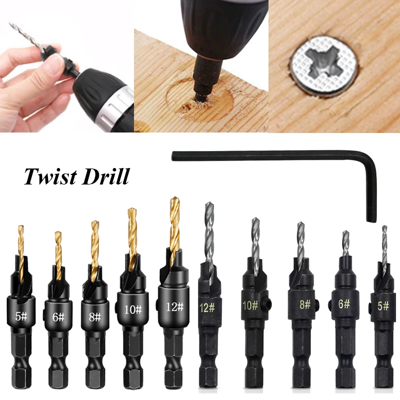 5pcs Countersink Drill Woodworking Drill Bit Set Drilling Pilot Holes Hand Tools Wrench Tools High-speed Steel Drill Bits
5pcs Countersink Drill Woodworking Drill Bit Set Drilling Pilot Holes Hand Tools Wrench Tools High-speed Steel Drill Bits