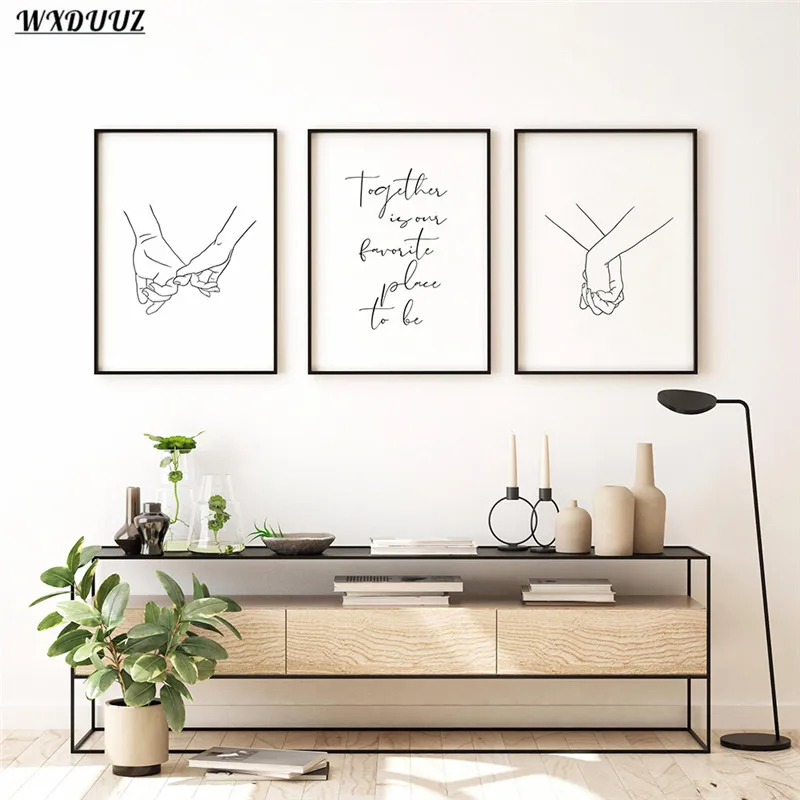 Nordic Abstract Black and White Painting Holding Hands Picture Bedroom Living Sofa Wall Art Home Decor Quality Canvas Poster
Nordic Abstract Black and White Painting Holding Hands Picture Bedroom Living Sofa Wall Art Home Decor Quality Canvas Poster