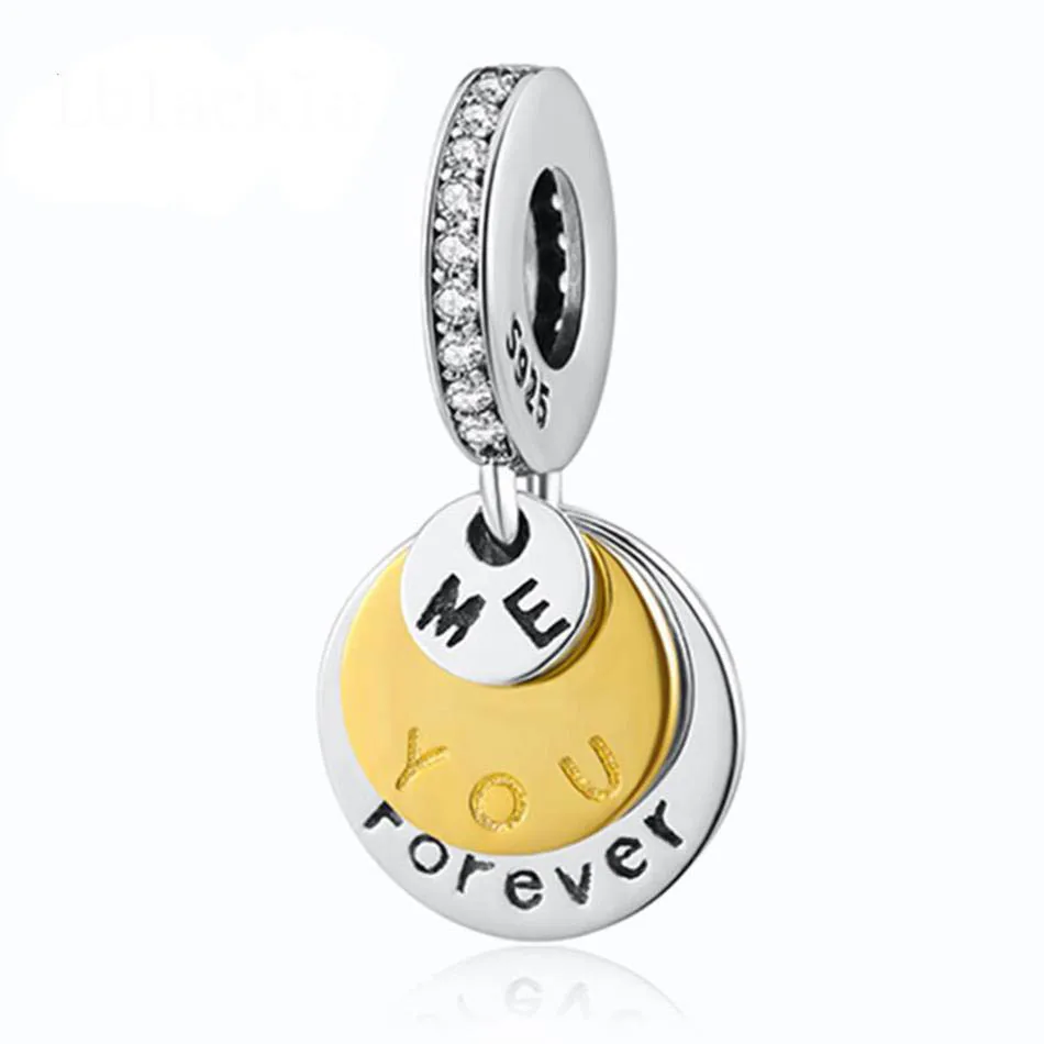 

Подлинная Серебряная бусина S925, подходит для женского браслета, браслет You & Me Forever, кулон, очаровательное ювелирное изделие «сделай сам»