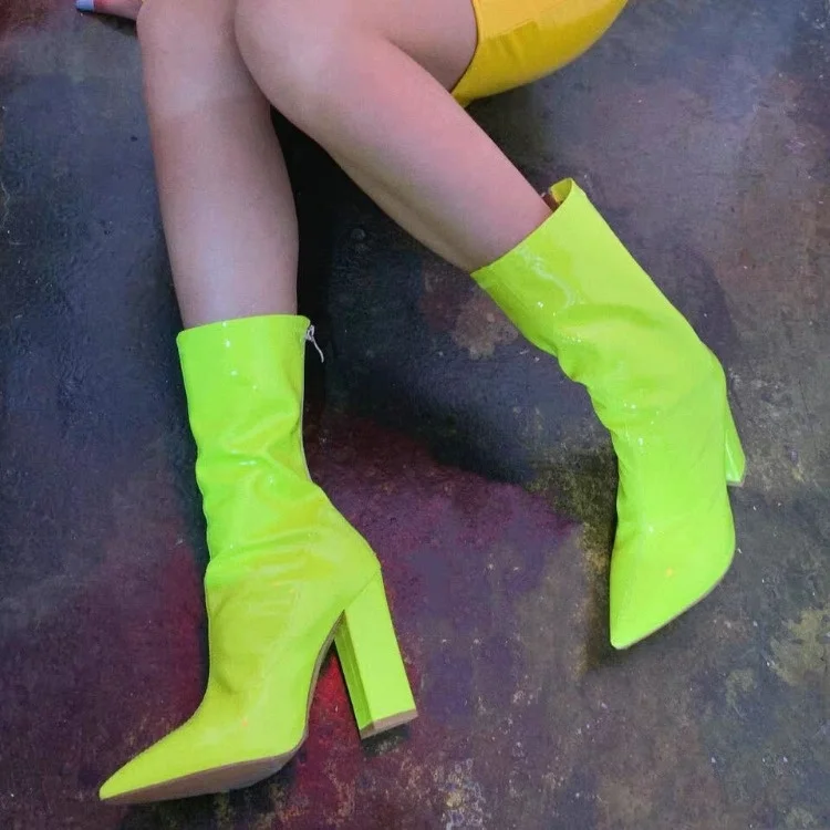 2021 High Rise Waterproof Candy Color Bright Leather Pointy Thick Heel Boots Fashion Sexy Fringed Leather Boots For Women
2021 High Rise Waterproof Candy Color Bright Leather Pointy Thick Heel Boots Fashion Sexy Fringed Leather Boots For Women