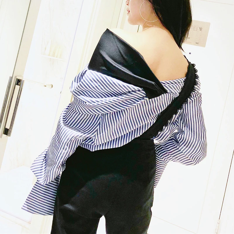 SISPELL Patchwork Stripe Hit Color For Female Shirt Blouses Off Shoulder Long Sleeve Loose Women's Casual Shirt Fashion Autumn
SISPELL Patchwork Stripe Hit Color For Female Shirt Blouses Off Shoulder Long Sleeve Loose Women's Casual Shirt Fashion Autumn