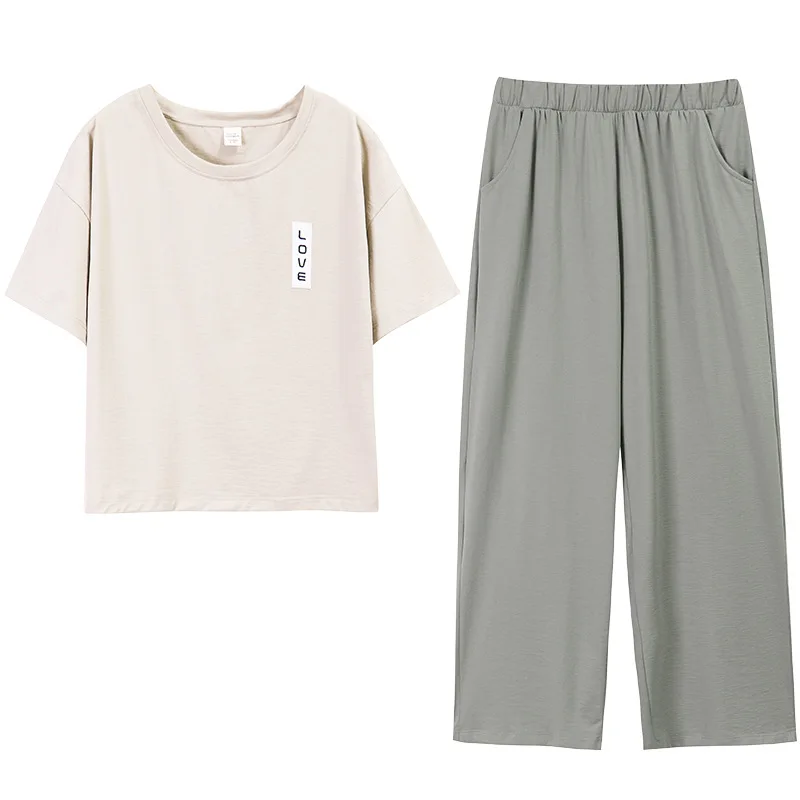Autumn Women's Pajamas Pure Cotton Short-sleeved Casual Style Simple Solid Color Home Wear, Comfortable Cotton Loose Pajamas Set
Autumn Women's Pajamas Pure Cotton Short-sleeved Casual Style Simple Solid Color Home Wear, Comfortable Cotton Loose Pajamas Set