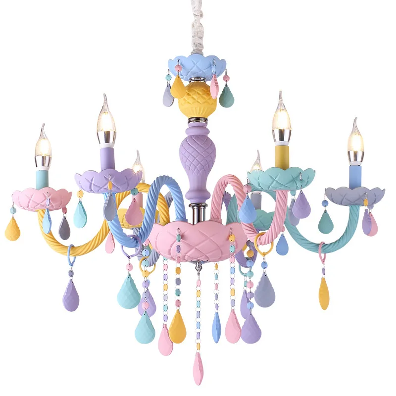 Macaron Color Girl's Room Crystal Chandelier Colorful Droplight Children's room Bedroom Lamp Fantasy Girl Princess Hanging Light
Macaron Color Girl's Room Crystal Chandelier Colorful Droplight Children's room Bedroom Lamp Fantasy Girl Princess Hanging Light