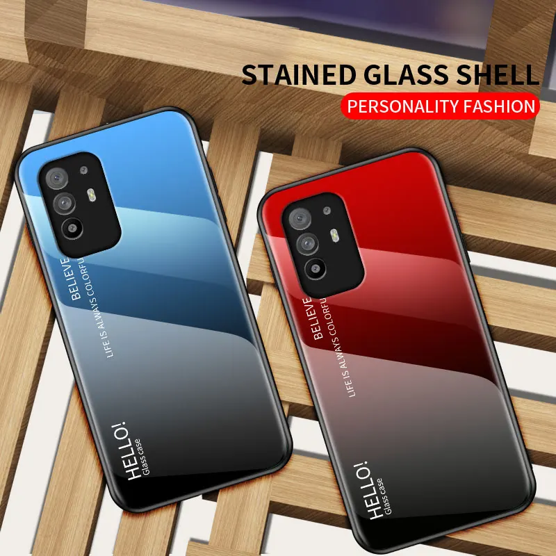 Gradient Tempered Glass Case For OPPO Reno 5Z Case Silicone Frame Hard Glass Back Phone Cover for OPPO Reno 5Z
Gradient Tempered Glass Case For OPPO Reno 5Z Case Silicone Frame Hard Glass Back Phone Cover for OPPO Reno 5Z