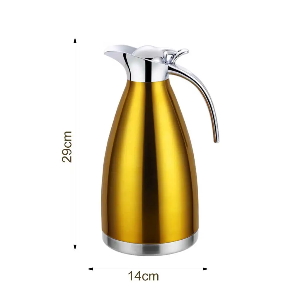 Stainless Steel Thermal Bottle Coffee Tea Carafe 2L Double Wall Insulated Vacuum Flasks Travel Thermos Jug Water Pot Kettle
Stainless Steel Thermal Bottle Coffee Tea Carafe 2L Double Wall Insulated Vacuum Flasks Travel Thermos Jug Water Pot Kettle