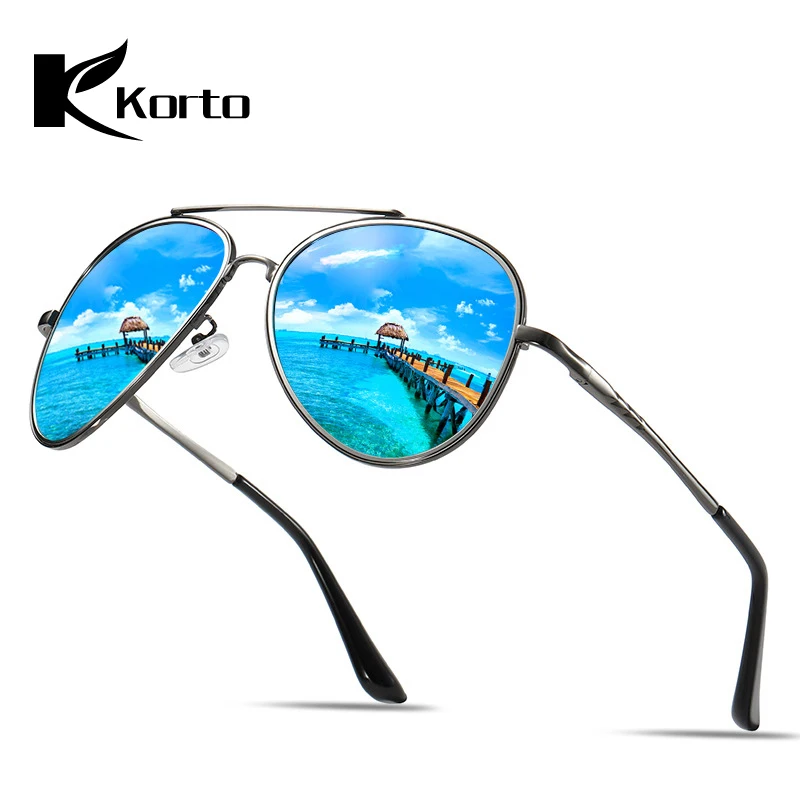 Korto авиационный бренд поляризованные солнцезащитные очки для мужчин пластиковые
