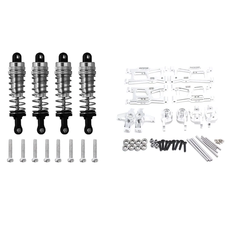 4Pcs Metal Shock Absorber Damper Replacement Accessory with Metal Swing Arm C Seat Steering Cup Rear Wheel Seat,Silver 
4Pcs Metal Shock Absorber Damper Replacement Accessory with Metal Swing Arm C Seat Steering Cup Rear Wheel Seat,Silver