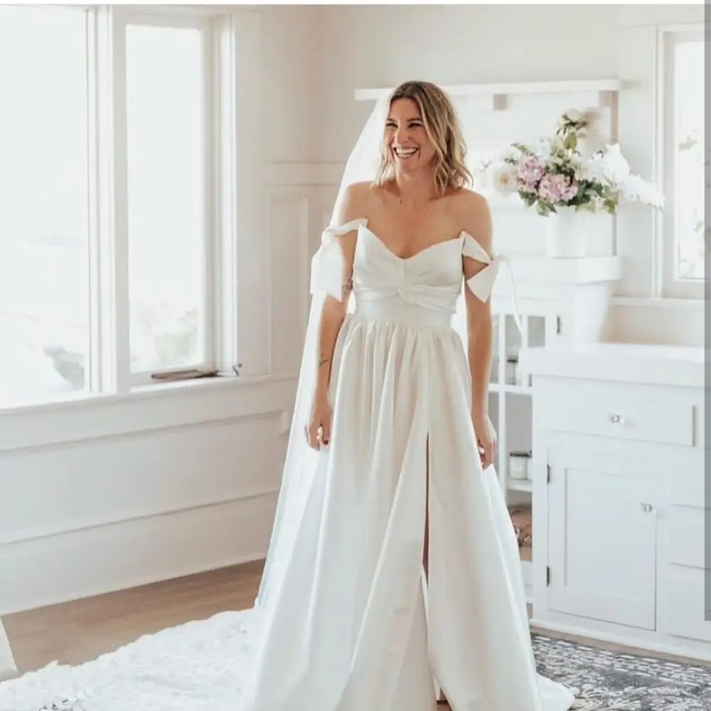 Chiffon Wedding Dress A-Line Floor length Short Sleeve Side Slit Women Bridal Gown Robe De Mariee White Sweetheart Vintage Civi
Chiffon Wedding Dress A-Line Floor length Short Sleeve Side Slit Women Bridal Gown Robe De Mariee White Sweetheart Vintage Civi